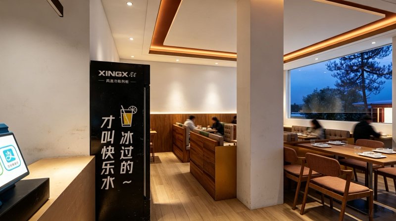 XINGX 杏 餐吧：吧台与酒柜区实景