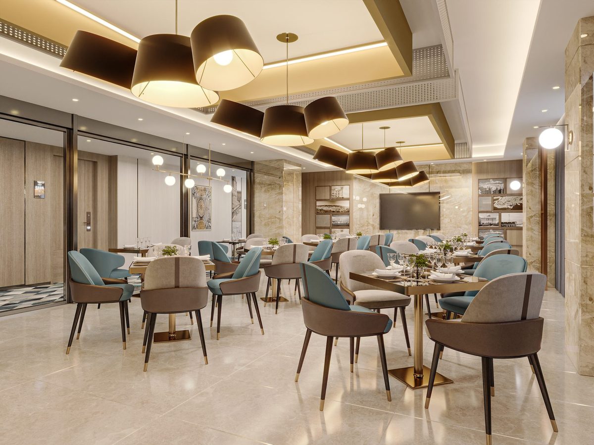 设计方案效果图：餐厅卡座区方案