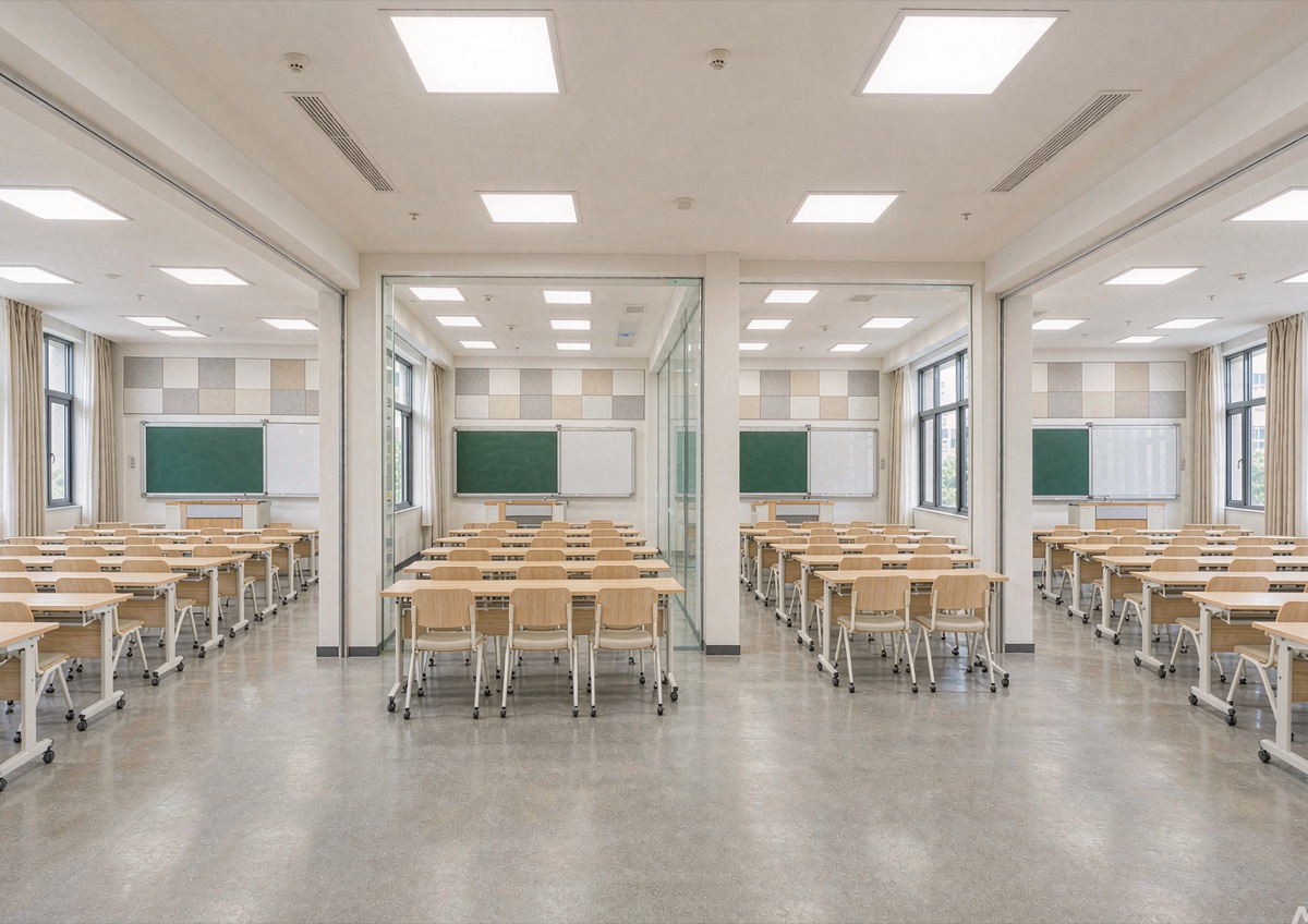 麻章区大学四间教室改造装修效果示意图（教室翻新，477.9㎡）