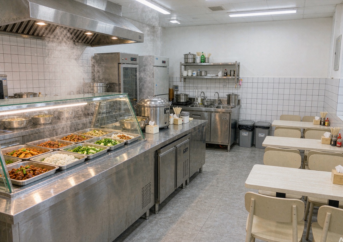 麻章区大学超市内快餐店装修效果示意图（餐饮店，42.3㎡）